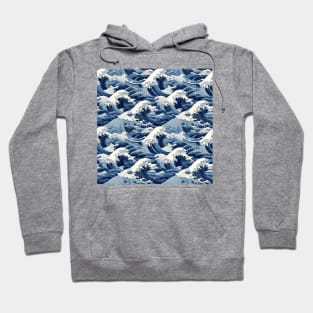 Ephemeral Crests: Hokusai Waves Reimagined Hoodie